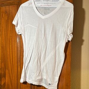 Nike White Dri-FIT V-Neck Tee